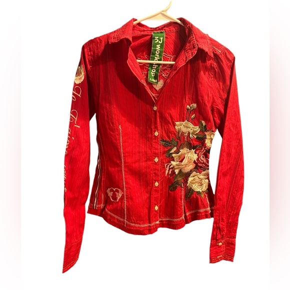 Johnny Was workshop embroidered shirt size XS - Picture 1 of 13